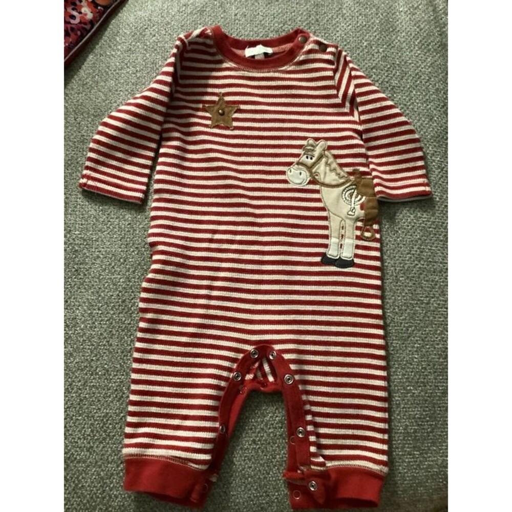 Vintage Le Top red baby romper 3 months